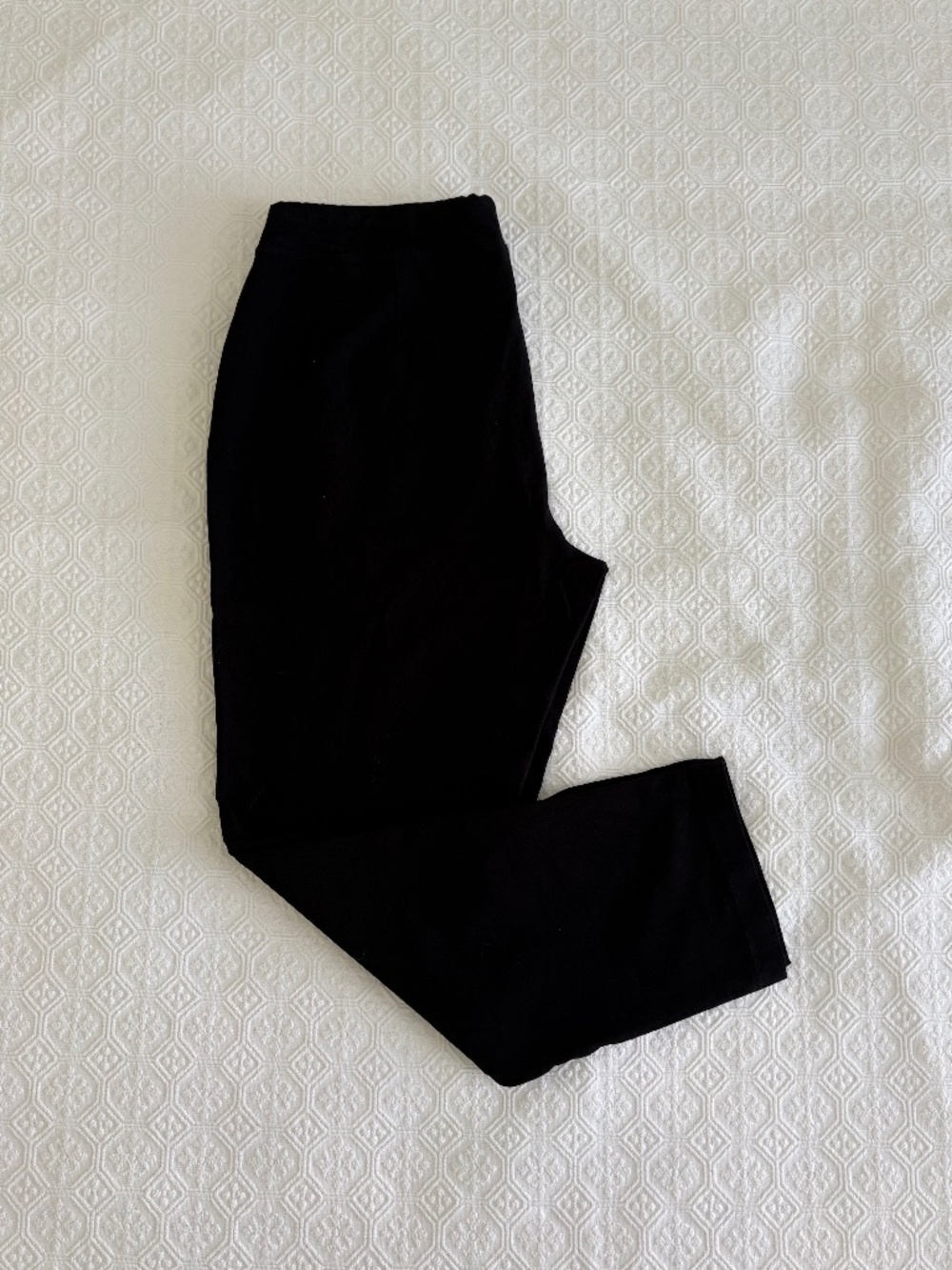 Eileen Fisher Washable Crepe Slim Pull-On Pants Black Petite Medium PM